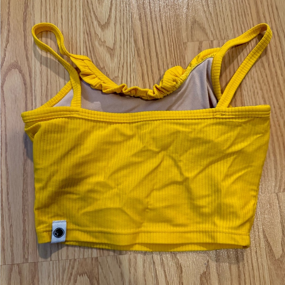 Yellow Ruffled Girl’s Dance Top - Picture 2 of 4